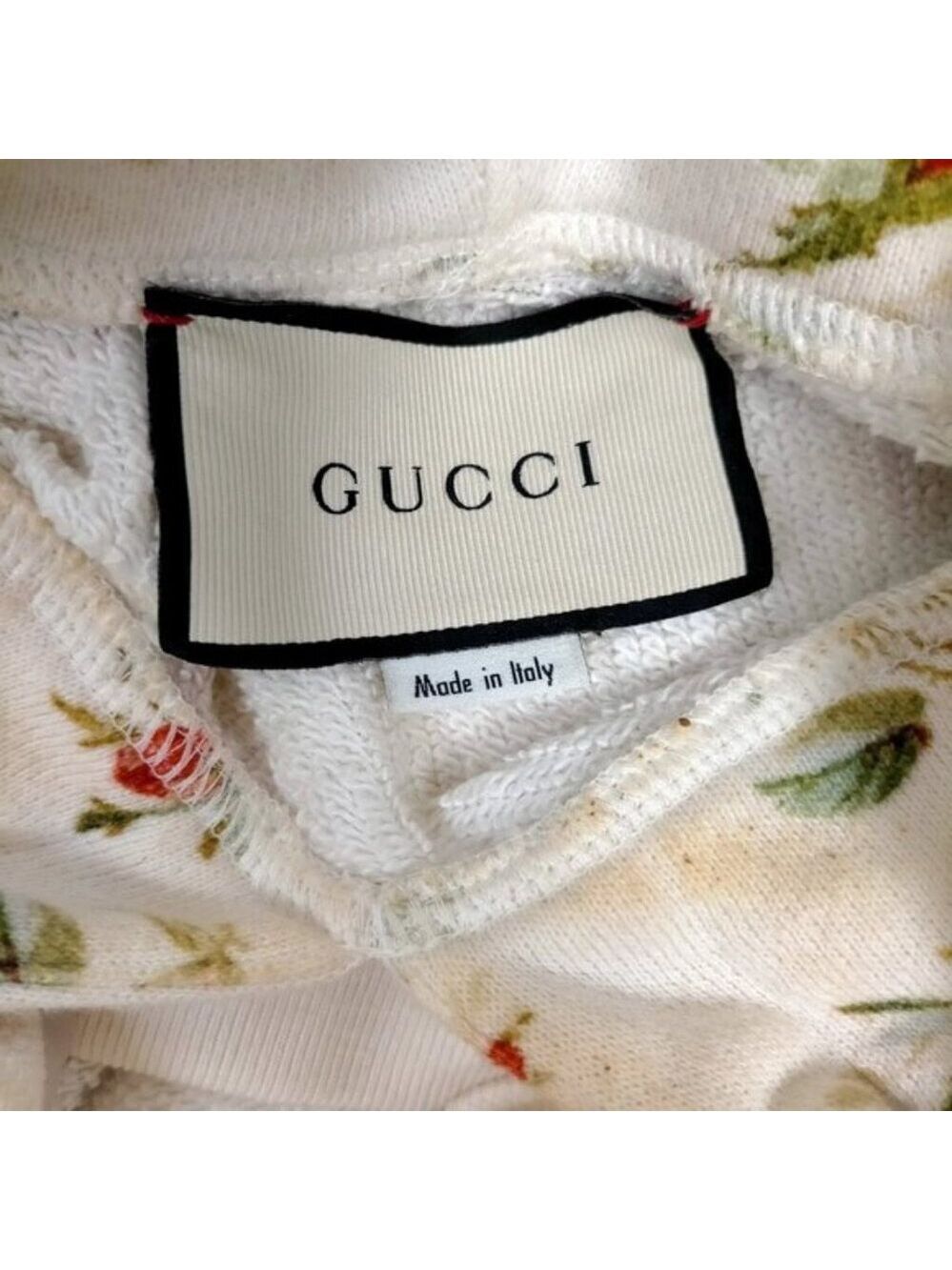 Authentic Gucci Floral Logo GG Web Stripe Cream Hoodie Sweatshirt LuxuryDesigner - Picture 6 of 8